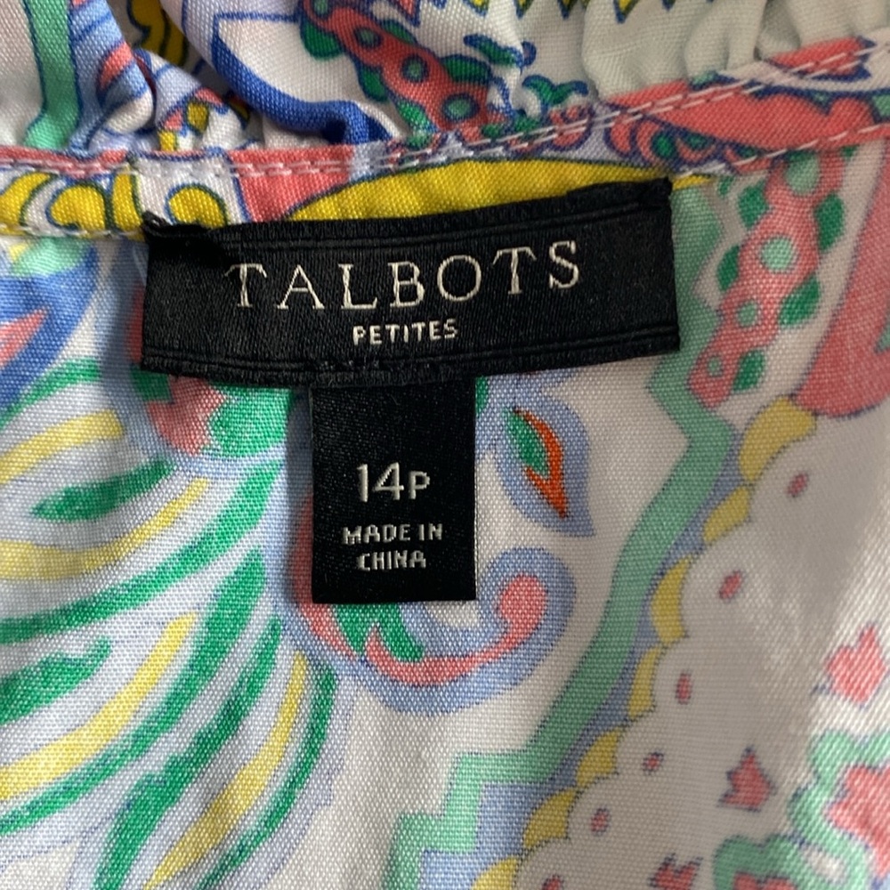 Talbots 100% cotton floral dress. Size 14 P. - Picture 5 of 8